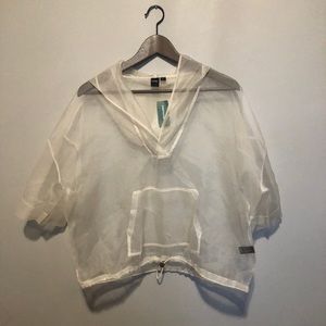 Sheer silk cream hoodie